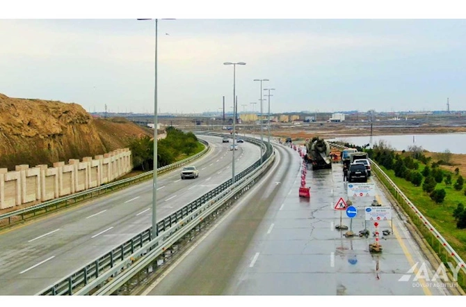 Zığ-Hava limanı yolunda təmir-bərpa işləri — FOTOLAR
