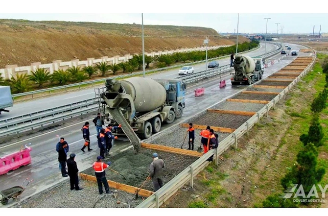Zığ-Hava limanı yolunda təmir-bərpa işləri — FOTOLAR