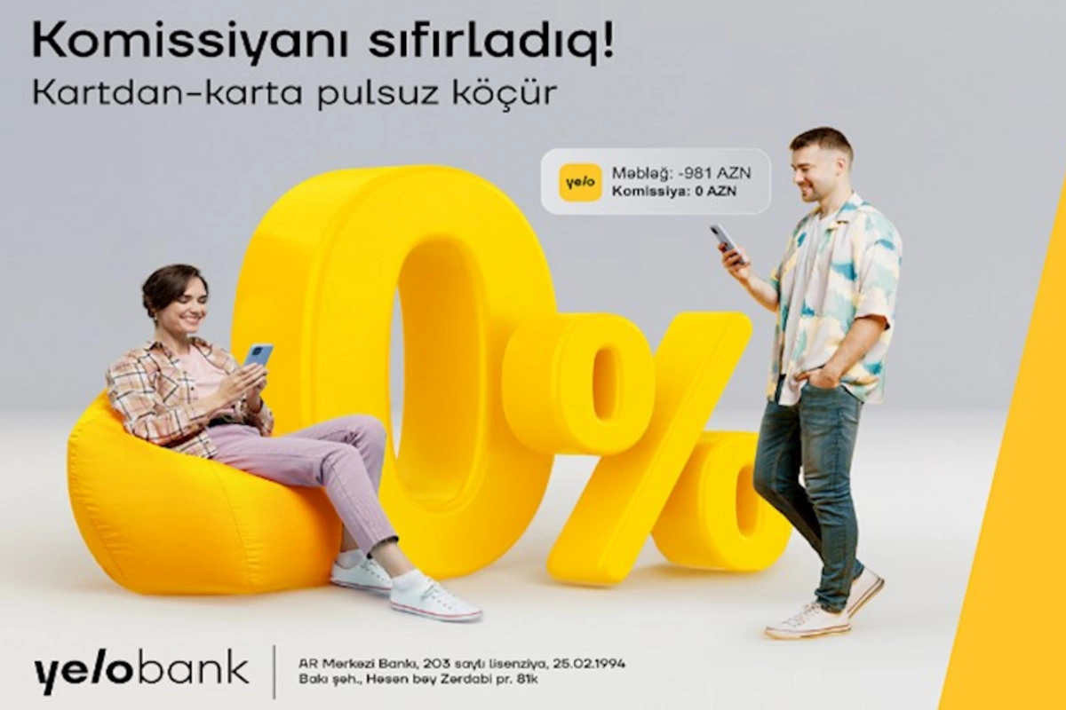 Yelo kartları ilə ölkədaxili bütün kartlara pulsuz köçürmələr