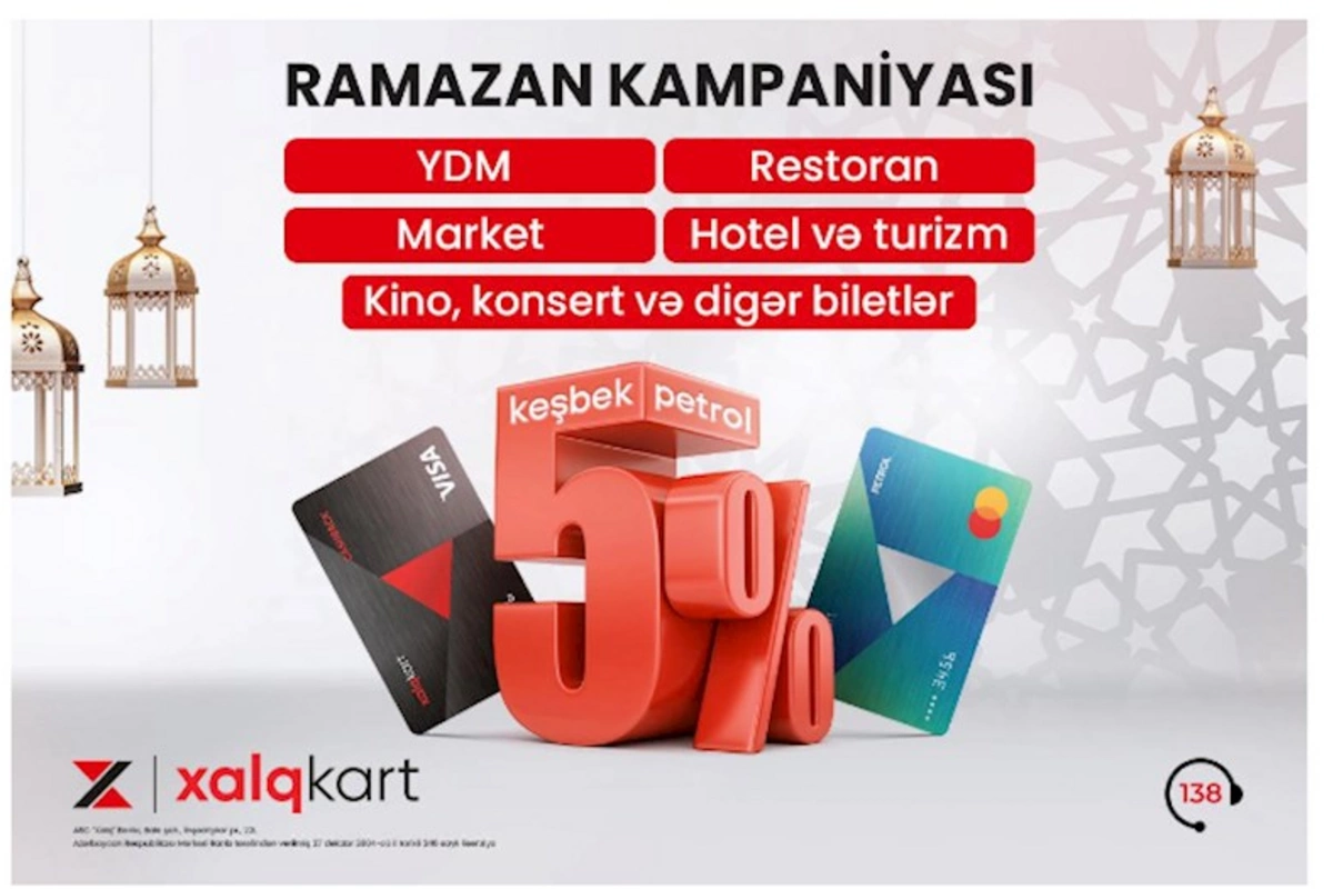 XalqKartla bayram günlərində 5% keşbek/petrol qazanın!