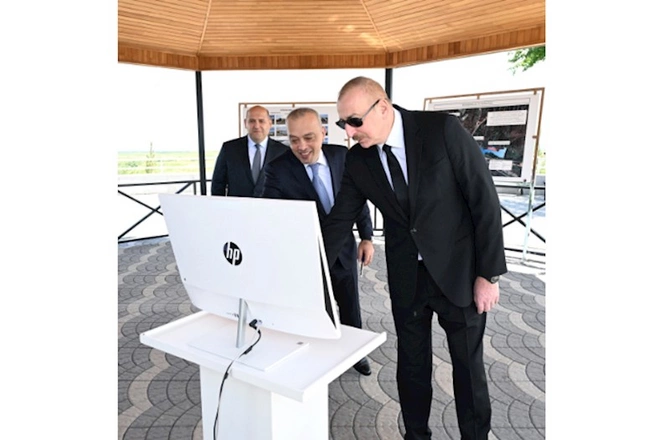 Prezident Füzulidə Köndələnçay su anbarları kompleksinin açılışında — FOTOLAR Prezident Füzulidə Köndələnçay su anbarları kompleksinin açılışında — FOTOLAR