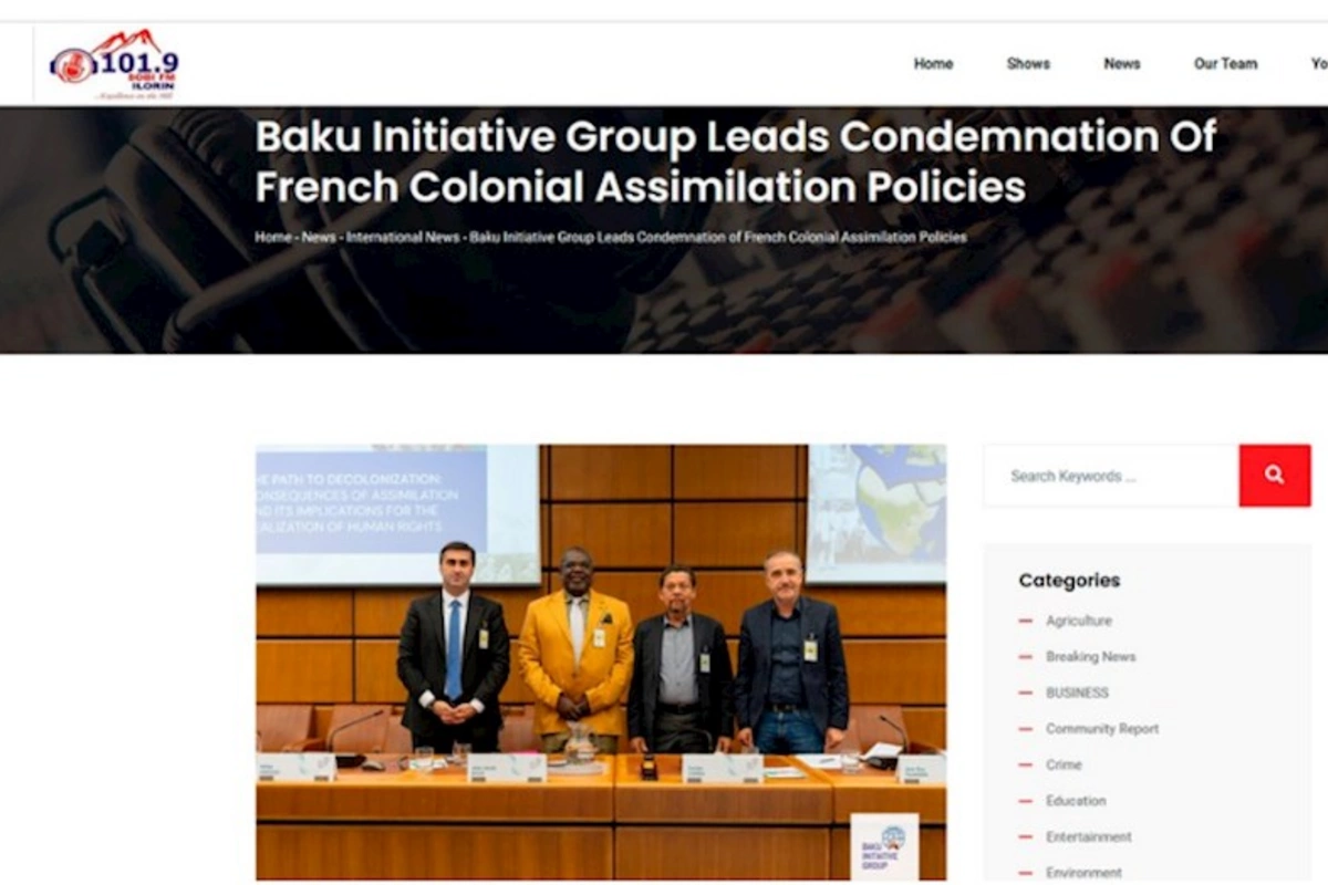 Bakı Təşəbbüs Qrupunun beynəlxalq fəaliyyəti Afrika mətbuatında — FOTOLAR