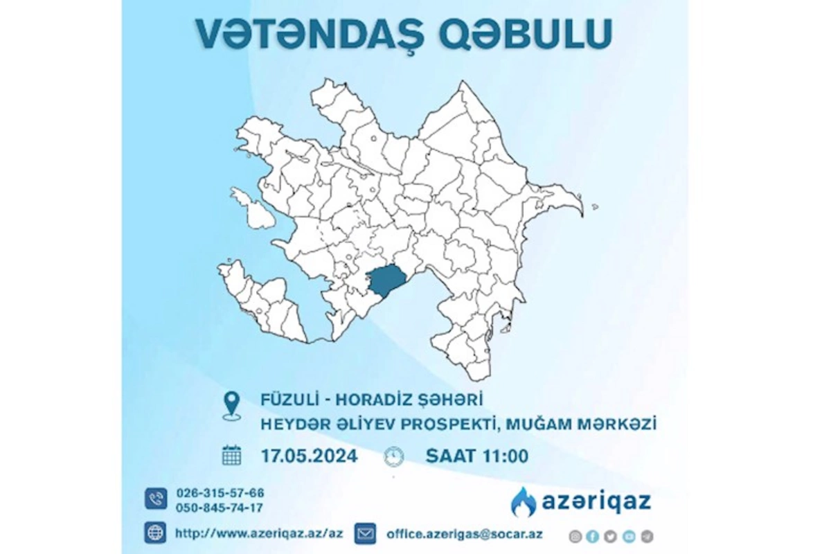 Azəriqaz rəhbərliyinin növbəti vətəndaş qəbulu keçiriləcək