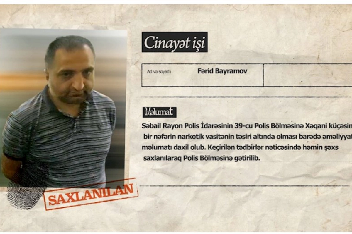 Bakıda kokain və ekstazi həblərini satmaq istəyən şəxs saxlanılıb