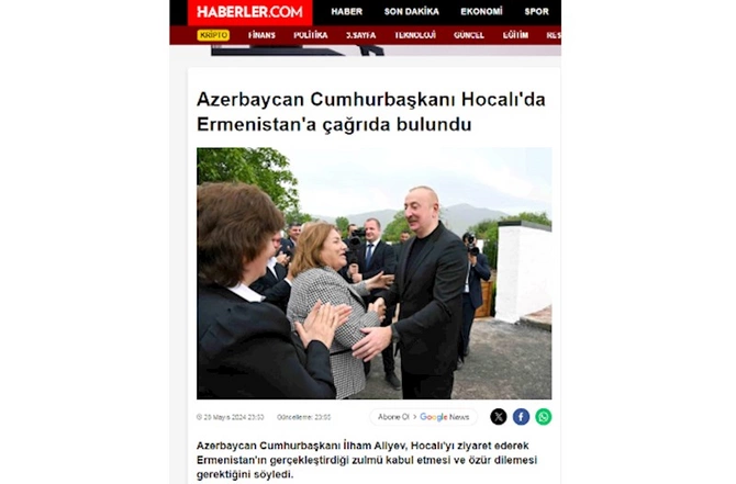 Prezident və Birinci xanımın Xocalı səfəri Türkiyə mediasında — FOTOLAR