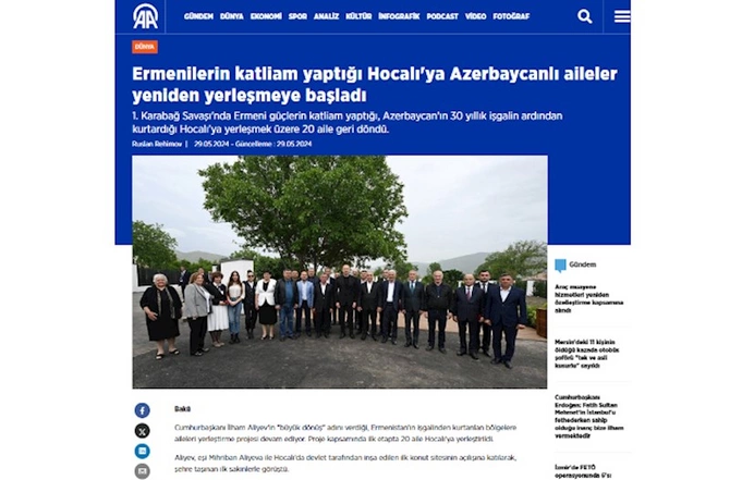 Prezident və Birinci xanımın Xocalı səfəri Türkiyə mediasında — FOTOLAR