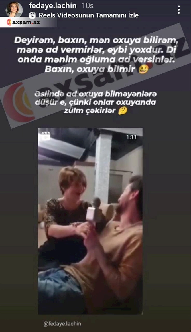 Oxuya bilirəm, ad vermirlər — Fədayə Laçın