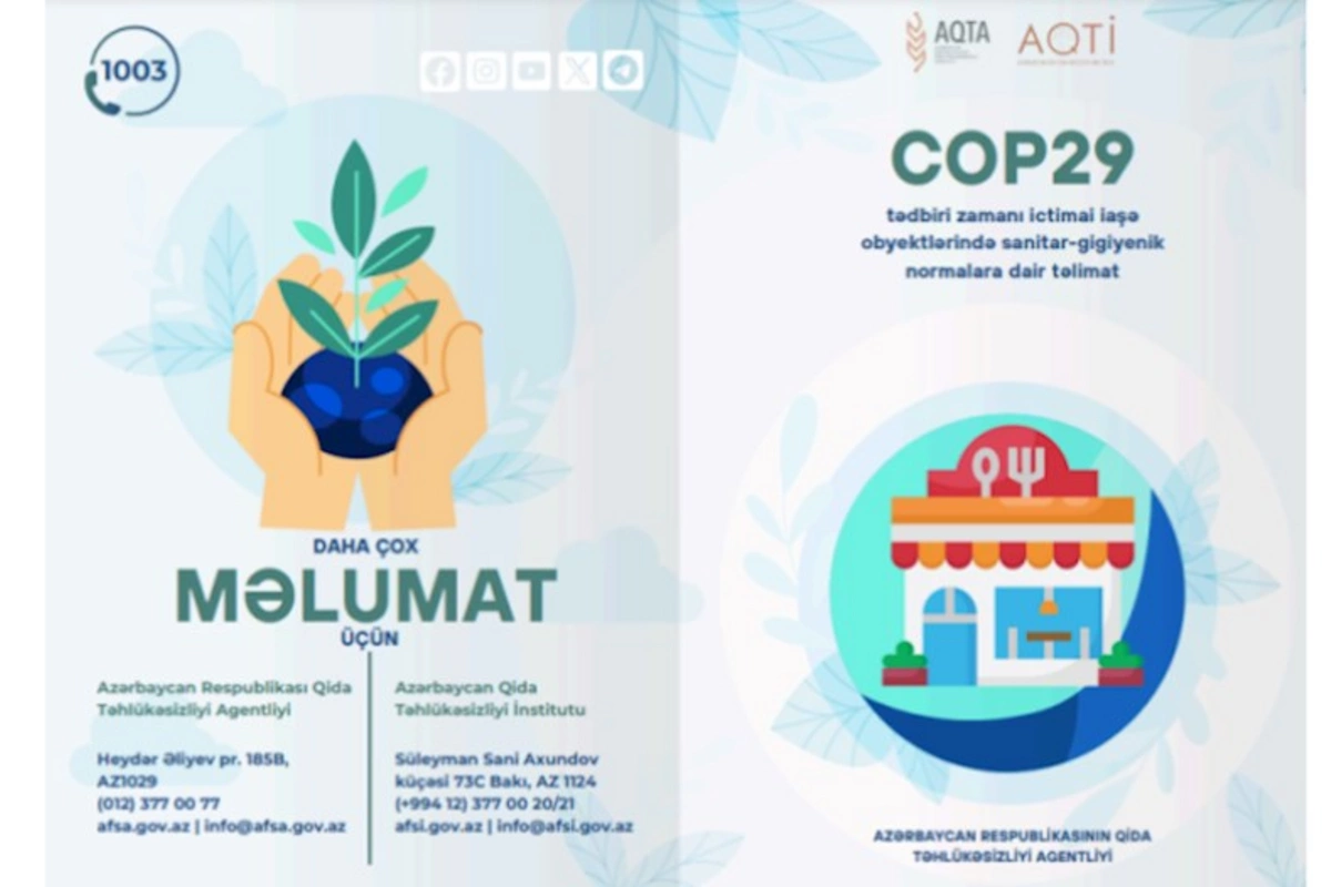 COP29 zamanı restoranların sanitar-gigiyenik normalara necə əməl edəcəyi AÇIQLANDI
