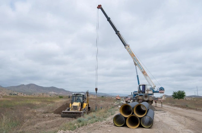 Cəbrayıl şəhərində içməli və tullantı su infrastrukturları yaradılır — VİDEO/FOTO
