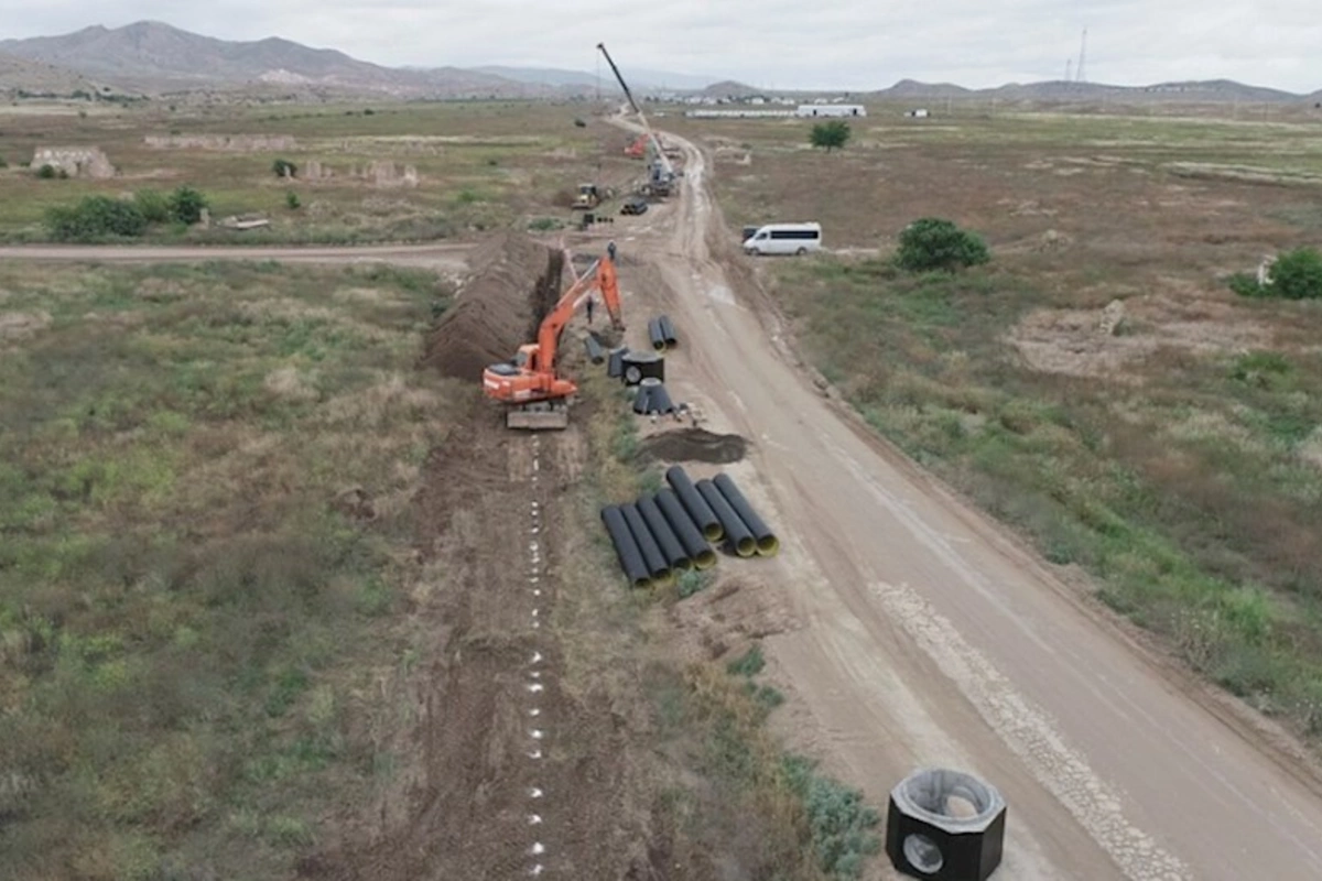 Cəbrayıl şəhərində içməli və tullantı su infrastrukturları yaradılır — VİDEO/FOTO