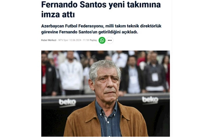 Fernandu Santuşun yığmamıza təyinatı dünya KİV-də — FOTOLAR
