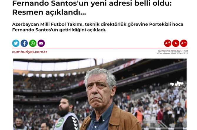 Fernandu Santuşun yığmamıza təyinatı dünya KİV-də — FOTOLAR