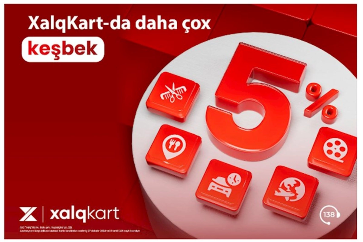 XalqKartda 5% keşbek!