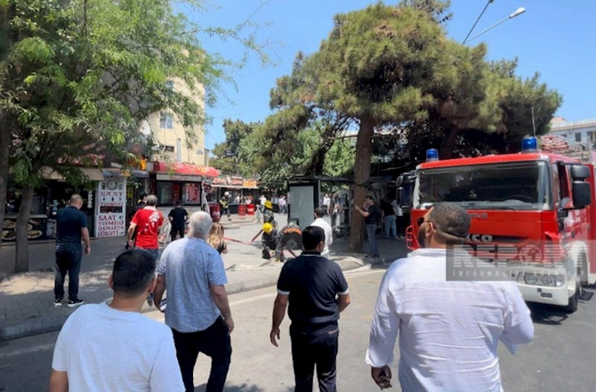 Metronun “Neftçilər” stansiyasının yaxınlığında YANĞIN — FOTOLAR