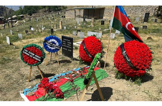 Naxçıvanda nəşi tapılan şəhidimizin MƏZARI — VİDEO/FOTO