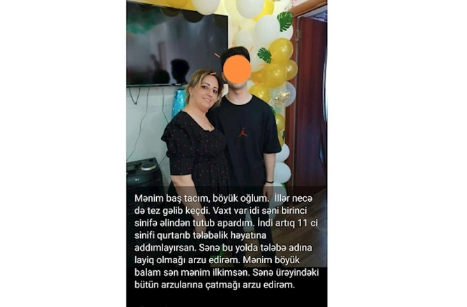 Ana məzun oğluna təbrik yazdı, “son zəng” günü vəfat etdi — FOTO