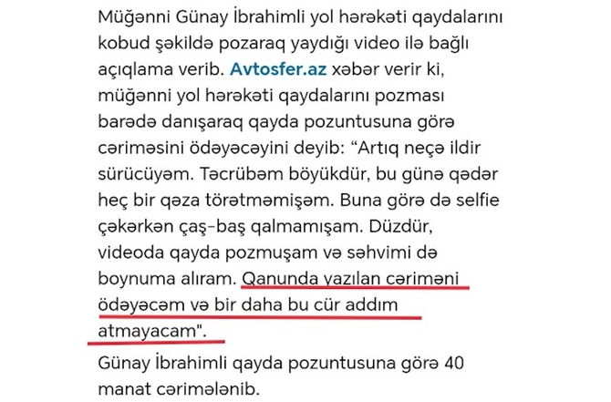 Günay İbrahimli verdiyi sözə əməl etmir: Yenə qayda pozur — VİDEO