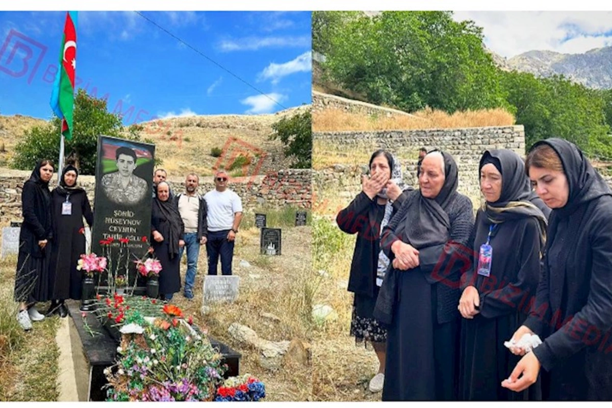 Şəhid anaları Ceyhun Hüseynovun məzarı başında — VİDEO/FOTO