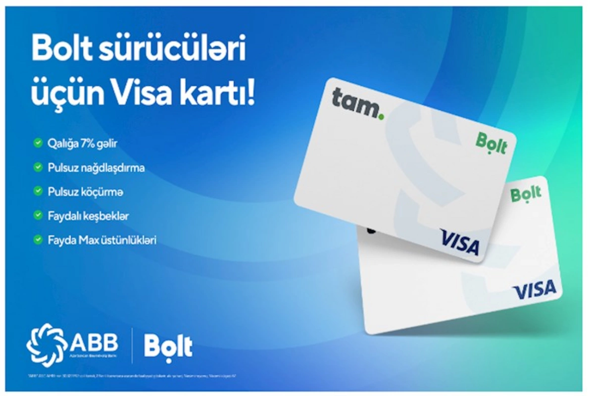 ABB-dən Bolt sürücülərinə özəl Visa kartı