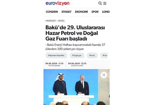 Prezidentin Bakı Enerji Həftəsindəki çıxışı xarici mediada — FOTOLAR