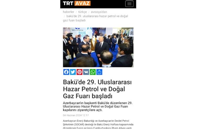 Prezidentin Bakı Enerji Həftəsindəki çıxışı xarici mediada — FOTOLAR