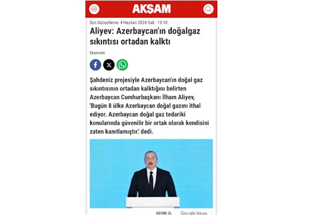 Prezidentin Bakı Enerji Həftəsindəki çıxışı xarici mediada — FOTOLAR