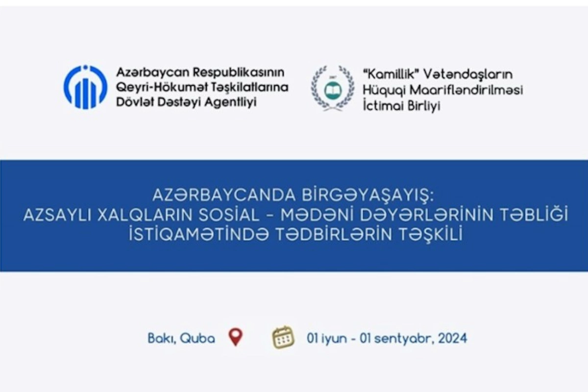 İctimai Birlik azsaylı xalqlarla bağlı yeni layihənin icrasına başlayıb