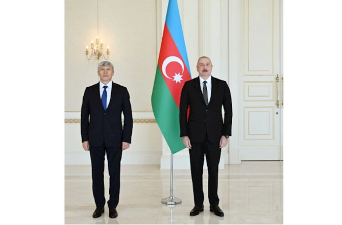 İlham Əliyev Maksat Mamıtkanovun etimadnaməsini qəbul etdi — FOTOLAR