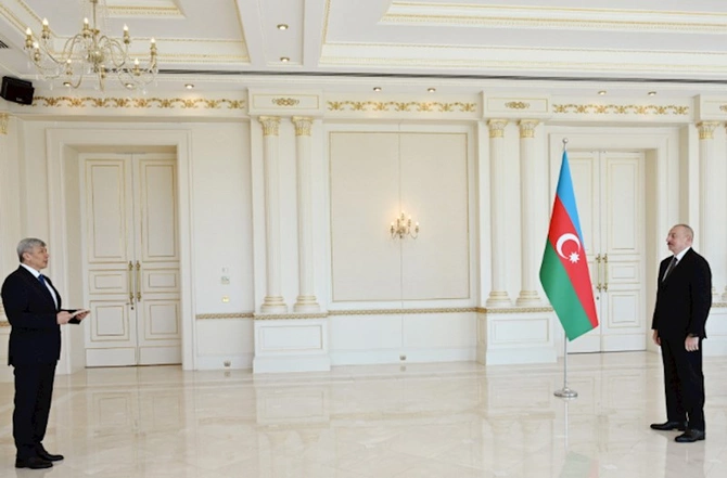 İlham Əliyev Maksat Mamıtkanovun etimadnaməsini qəbul etdi — FOTOLAR