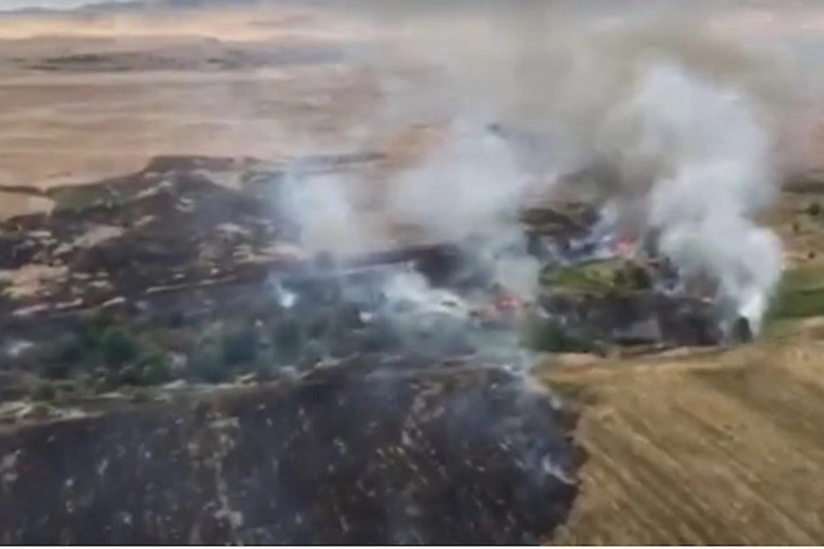 İşğaldan azad olunan ərazilərdə YANĞIN: 2 helikopter cəlb olundu — VİDEO