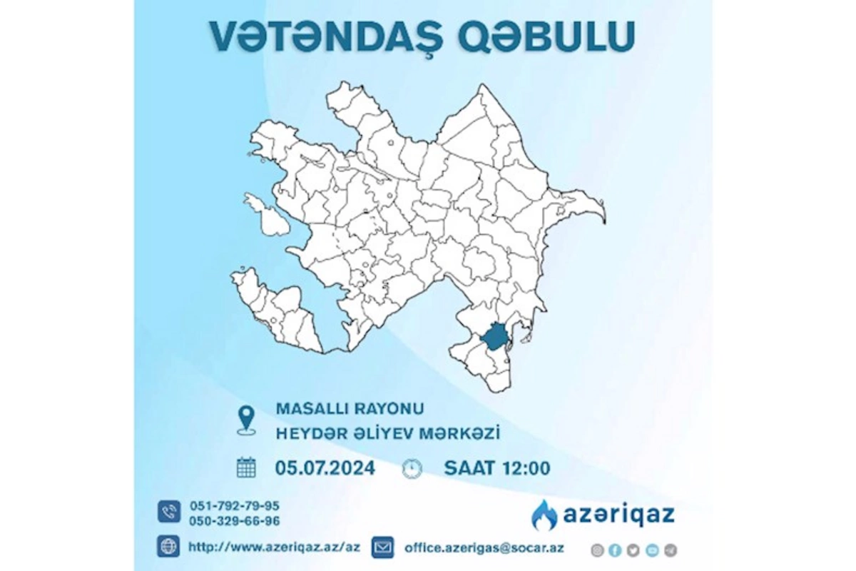 Azəriqaz rəhbərliyinin növbəti vətəndaş qəbulu keçiriləcək