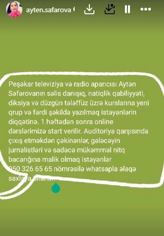 Bu da efirdən uzaqlaşan Aytən Səfərovanın yeni işi — FOTO