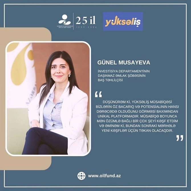 Partiya sədrinin qızı “Yüksəliş müsabiqəsinin qalibi oldu — FOTO
