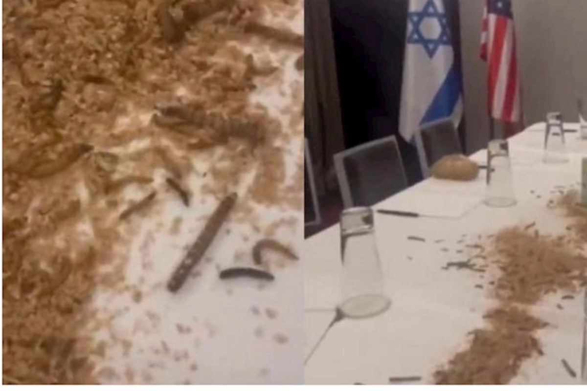 ABŞ-də etirazçılar Netanyahunun qaldığı oteldə oturduğu masaya həşərat tökdülər