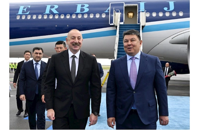 İlham Əliyev Qazaxıstana getdi — FOTOLAR İlham Əliyev Qazaxıstana getdi — FOTOLAR