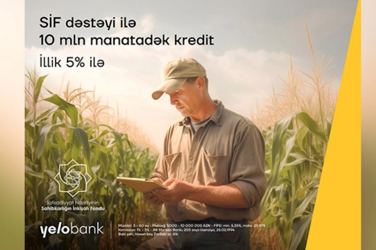 “Yelo Bank”dan illik 5%-lik kreditlə biznesinizi böyüdün!