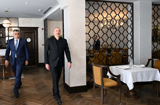 Prezident “Qarabağ” hotelinin açılışında — FOTOLAR
