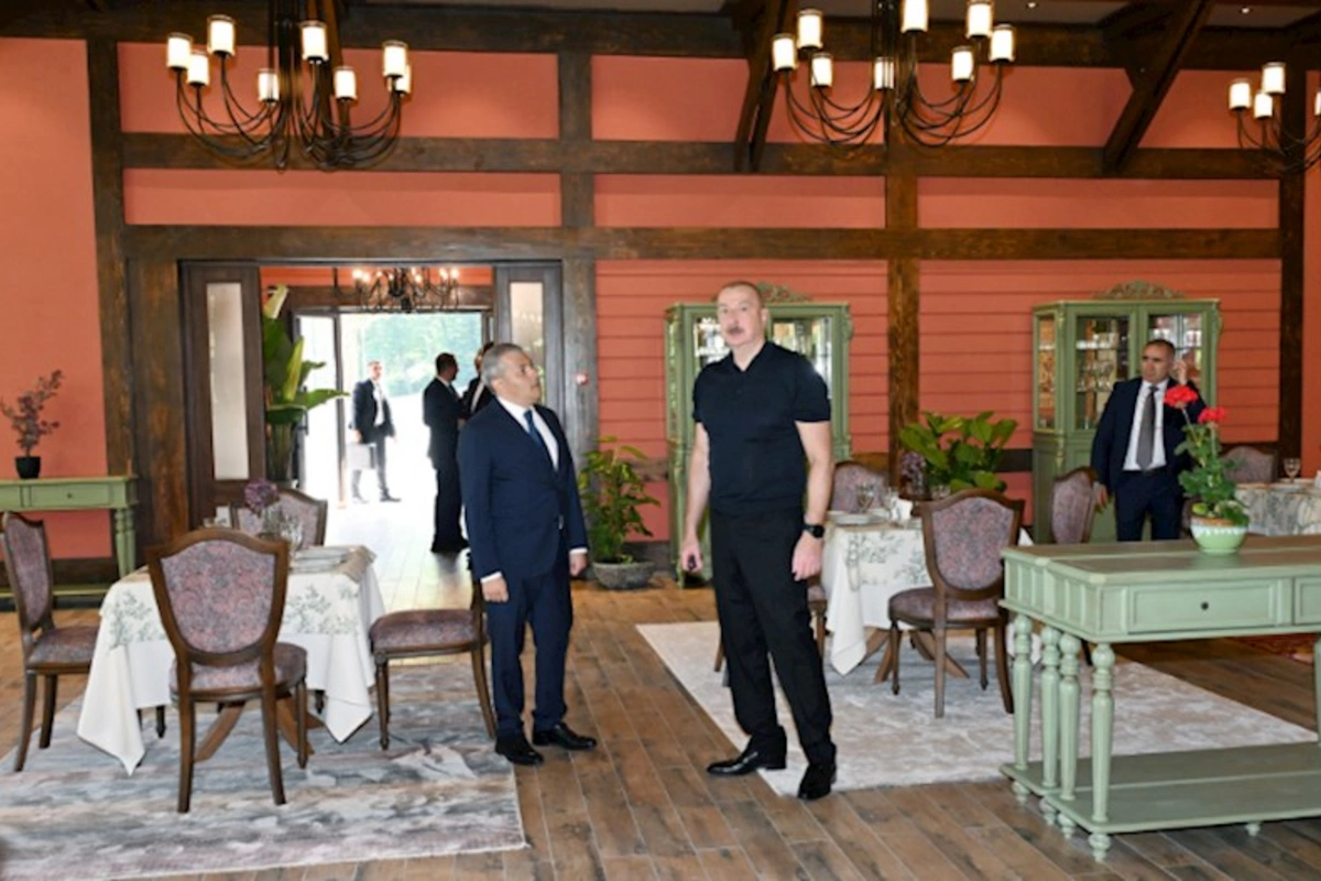 Prezident “İsa bulağı” istirahət kompleksinin açılışında — FOTOLAR
