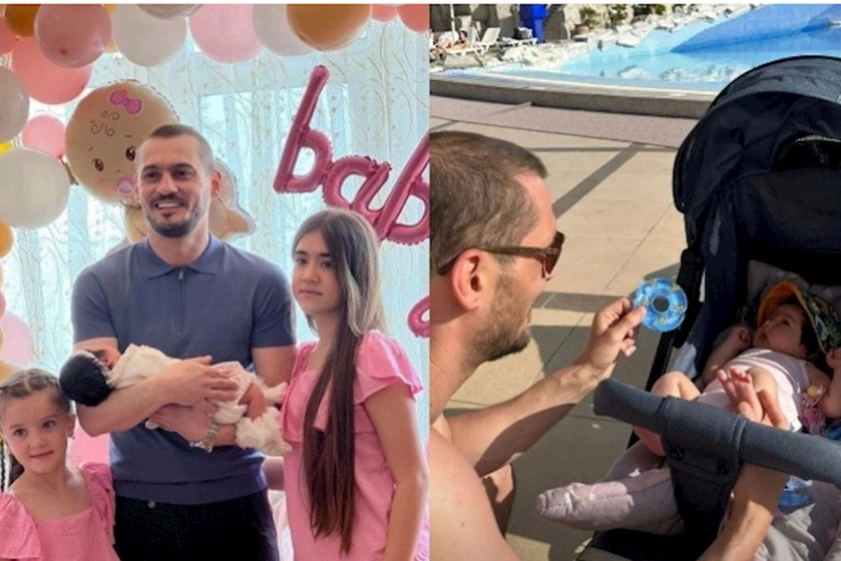 Emil ilk dəfə yeni doğulan qızının üzünü göstərdi — FOTO