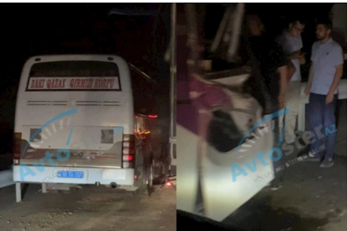 Bakı-Qazax yolunda dəhşətli qəza: Sərnişin avtobusu yük maşını ilə toqquşdu — VİDEO