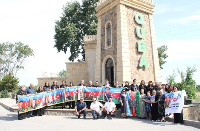 “Şəhid ailələrinin cəmiyyətə sağlam inteqrasiyasina dəstək olaq” layihəsinin icrası Qubada davam etdi — FOTOLAR