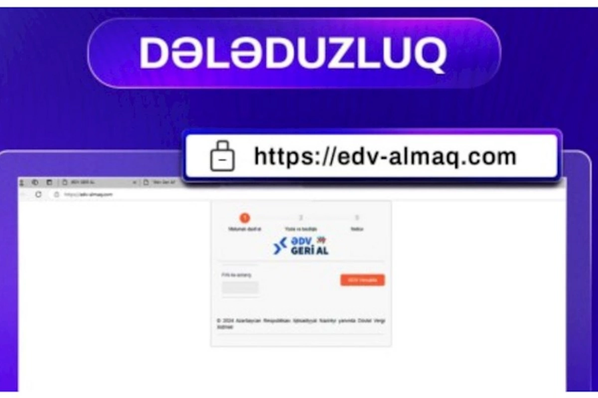 ƏDV-nin geri qaytarılması ilə bağlı saxta sayt yaradılıb