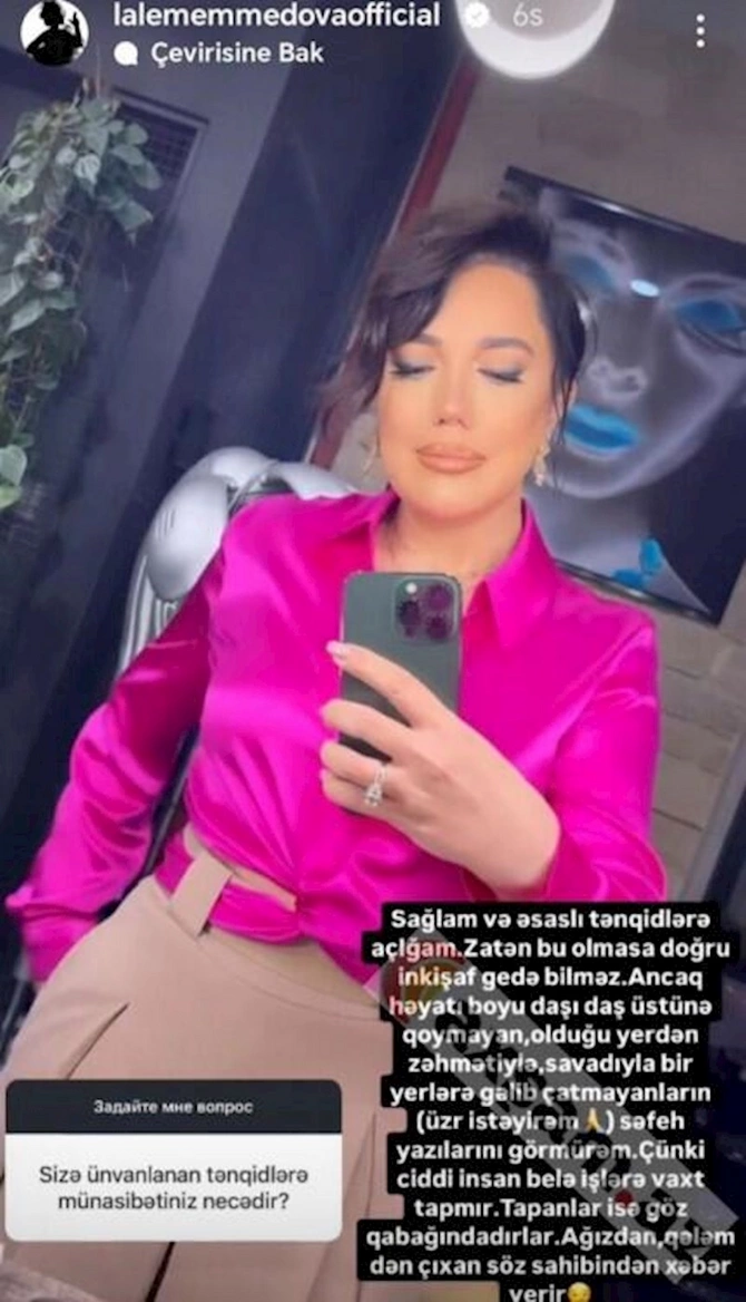 Lalə onu qınayanların cavabını verdi — FOTO
