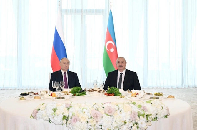 Putinin şərəfinə dövlət ziyafəti verilib — FOTOLAR (YENİLƏNİB)