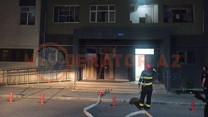 MİDA-nın binasındakı yanğın söndürülüb — FOTOLAR (YENİLƏNDİ)