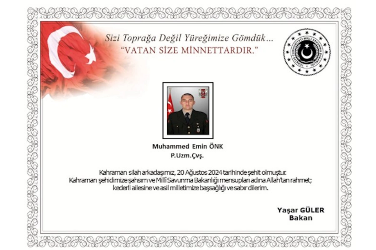 Türkiyə Silahlı Qüvvələri şəhid verdi