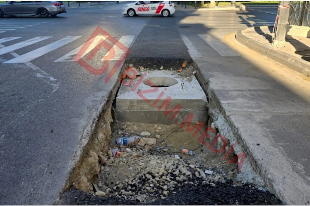 Mirzəağa Əliyev küçəsindəki “ÖLÜM ÇUXURU” — Niyə heç bir təhlükəsizlik tədbiri görülmür? (FOTOFAKT)
