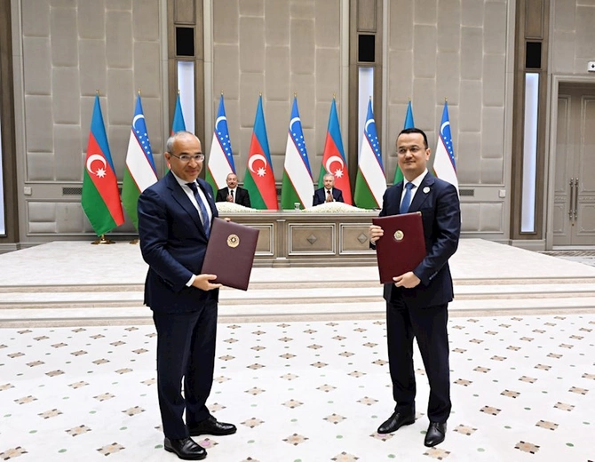 Azərbaycan və Özbəkistan arasında bu sənədlər imzalandı — FOTOLAR Azərbaycan və Özbəkistan arasında bu sənədlər imzalandı — FOTOLAR