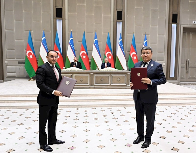 Azərbaycan və Özbəkistan arasında bu sənədlər imzalandı — FOTOLAR Azərbaycan və Özbəkistan arasında bu sənədlər imzalandı — FOTOLAR