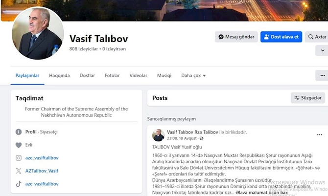 Vasif Talıbov sosial şəbəkələrdə — FOTO